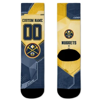 Denver Nuggets Socks Customized Geometric Tech Blue Best Selling