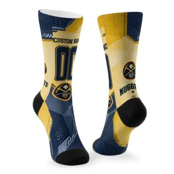 Denver Nuggets Socks Customized Geometric Tech Blue Fashion Forward