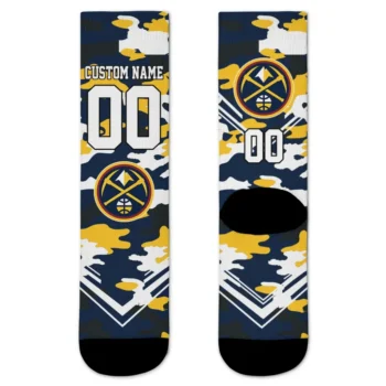 Denver Nuggets Socks Customized Woodland Camo Blue Best Selling
