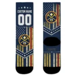 Denver Nuggets Socks Personalized Star Stripes Blue White Best Selling