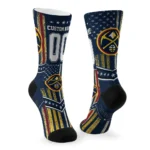 Denver Nuggets Socks Personalized Star Stripes Blue White Best Selling