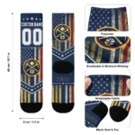 Denver Nuggets Socks Personalized Star Stripes Blue White Best Selling