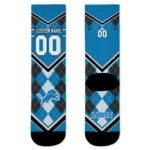 Detroit Lions Socks Custom Argyle Pattern Blue Best Selling