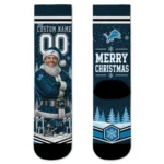 Detroit Lions Socks Custom Snowy Scene Blue White Best Selling