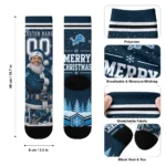 Detroit Lions Socks Custom Snowy Scene Blue White Best Selling