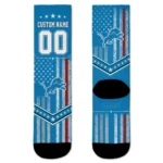 Detroit Lions Socks Custom Star Stripes Blue White Best Selling