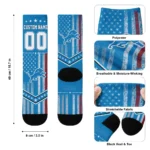 Detroit Lions Socks Custom Star Stripes Blue White Best Selling