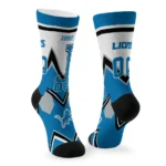 Detroit Lions Socks Customized Arrow Blocks Blue Best Selling