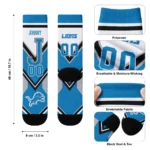 Detroit Lions Socks Customized Arrow Blocks Blue Best Selling