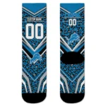 Detroit Lions Socks Customized Leopard Print Blue Black Best Selling