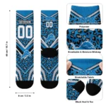 Detroit Lions Socks Customized Leopard Print Blue Black Best Selling