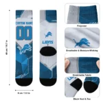 Detroit Lions Socks Personalized Geometric Tech Blue Best Selling