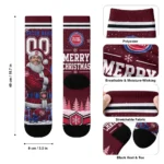 Detroit Pistons Socks Custom Snowy Scene Red White Best Selling