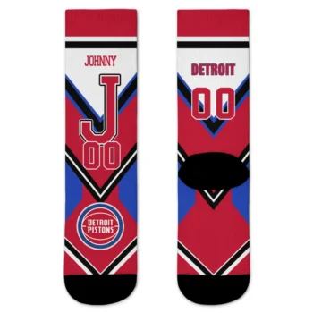 Detroit Pistons Socks Customized Arrow Blocks Red Best Selling