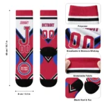 Detroit Pistons Socks Customized Arrow Blocks Red Best Selling