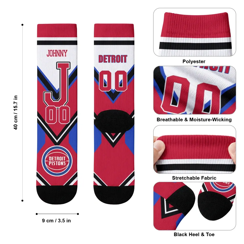 Detroit Pistons Socks Customized Arrow Blocks Red High Quality Detroit Pistons Socks Customized Arrow Blocks Red High Quality