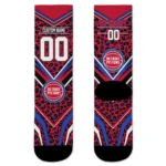 Detroit Pistons Socks Customized Leopard Print Red Black Best Selling