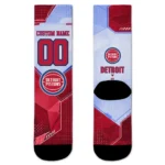 Detroit Pistons Socks Personalized Geometric Tech Red Best Selling