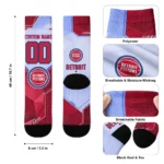 Detroit Pistons Socks Personalized Geometric Tech Red Best Selling
