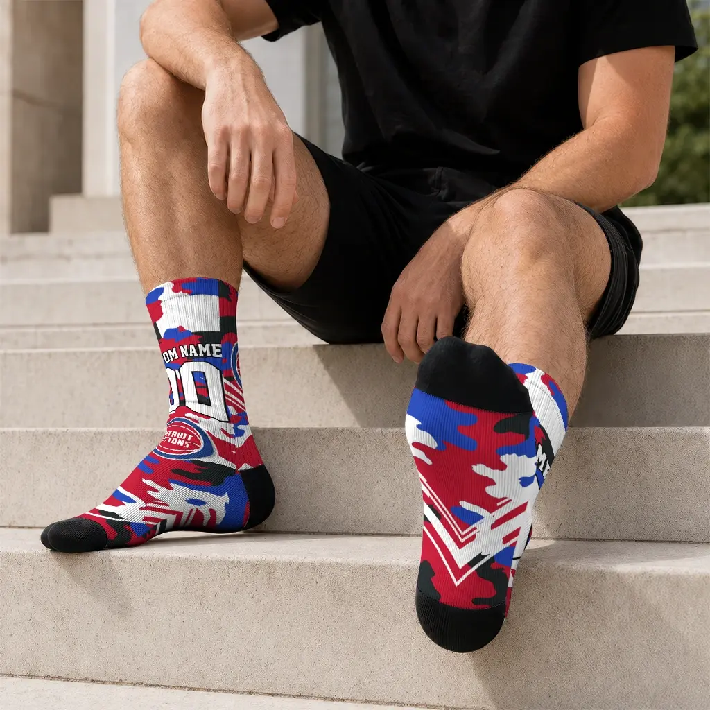 Detroit Pistons Socks Personalized Woodland Camo Red Latest Model Detroit Pistons Socks Personalized Woodland Camo Red Latest Model
