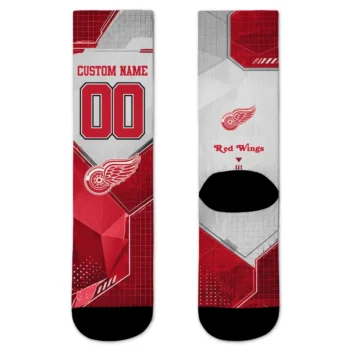 Detroit Red Wings Socks Customized Geometric Tech Red Best Selling