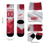 Detroit Red Wings Socks Customized Geometric Tech Red Best Selling