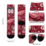 Detroit Red Wings Socks Customized Scattered Icons Red Best Selling