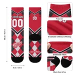Detroit Red Wings Socks Personalized Argyle Pattern Red Best Selling