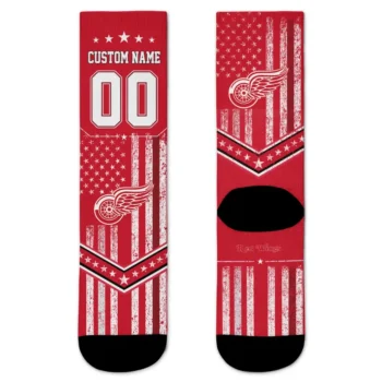 Detroit Red Wings Socks Personalized Star Stripes Red White Best Selling
