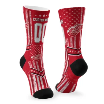 Detroit Red Wings Socks Personalized Star Stripes Red White Fashion Forward