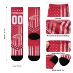 Detroit Red Wings Socks Personalized Star Stripes Red White Best Selling