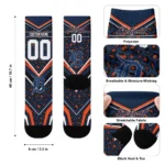 Detroit Tigers Socks Custom Leopard Print Navy Black Best Selling