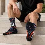 Detroit Tigers Socks Custom Leopard Print Navy Black Best Selling