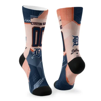 Detroit Tigers Socks Customized Geometric Tech Navy Fashion Forward