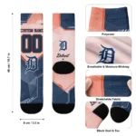 Detroit Tigers Socks Customized Geometric Tech Navy Best Selling