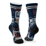 Detroit Tigers Socks Personalized Snowy Scene Navy White Best Selling