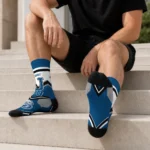 Drake Bulldogs Socks Customized Arrow Blocks Blue Best Selling