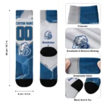 Drake Bulldogs Socks Customized Geometric Tech Blue Best Selling