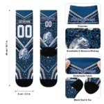 Drake Bulldogs Socks Customized Leopard Print Blue Black Best Selling