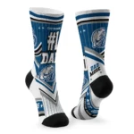 Drake Bulldogs Socks Customized Pinstripe Chevron Blue White Best Selling