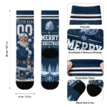 Drake Bulldogs Socks Customized Snowy Scene Blue White Best Selling