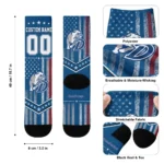 Drake Bulldogs Socks Customized Star Stripes Blue White Best Selling