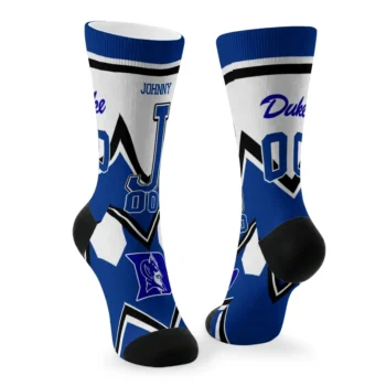 Duke Blue Devils Socks Custom Arrow Blocks Blue Fashion Forward