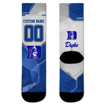 Duke Blue Devils Socks Custom Geometric Tech Blue Best Selling