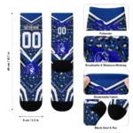 Duke Blue Devils Socks Custom Leopard Print Blue Black Best Selling