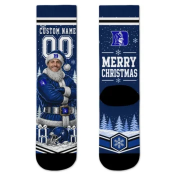 Duke Blue Devils Socks Custom Snowy Scene Blue White Best Selling
