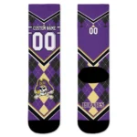 East Carolina Pirates Socks Personalized Argyle Pattern Purple Best Selling