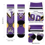 East Carolina Pirates Socks Personalized Arrow Blocks Purple Best Selling