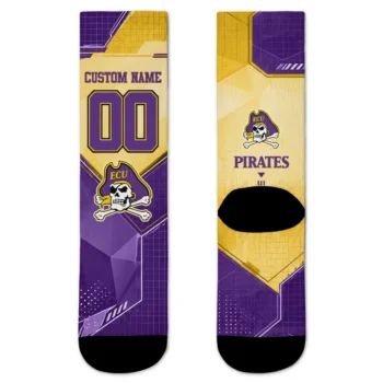 East Carolina Pirates Socks Personalized Geometric Tech Purple Best Selling