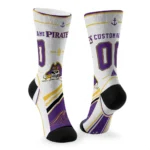 East Carolina Pirates Socks Personalized Nautical Icons Purple White Best Selling